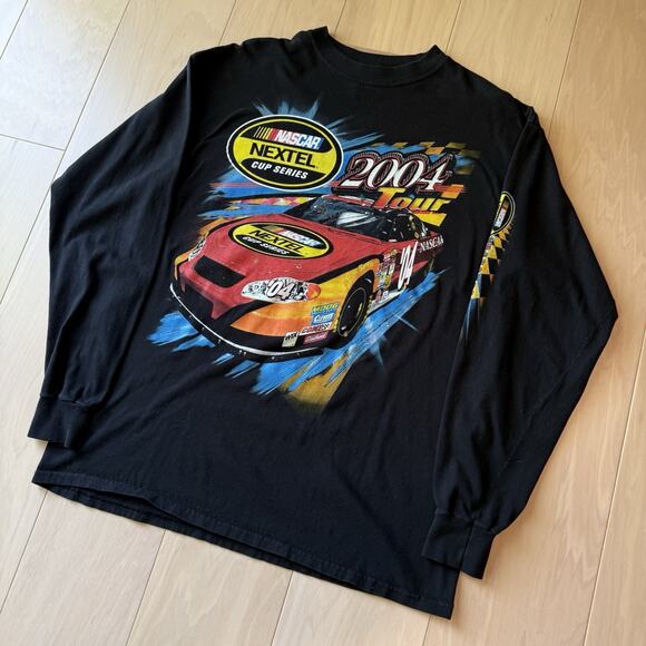 Vintage Nascar Nextel Cup Series Shirt XL Black Y2K Long Sleeve AOP Racing Art - Picture 8 of 8